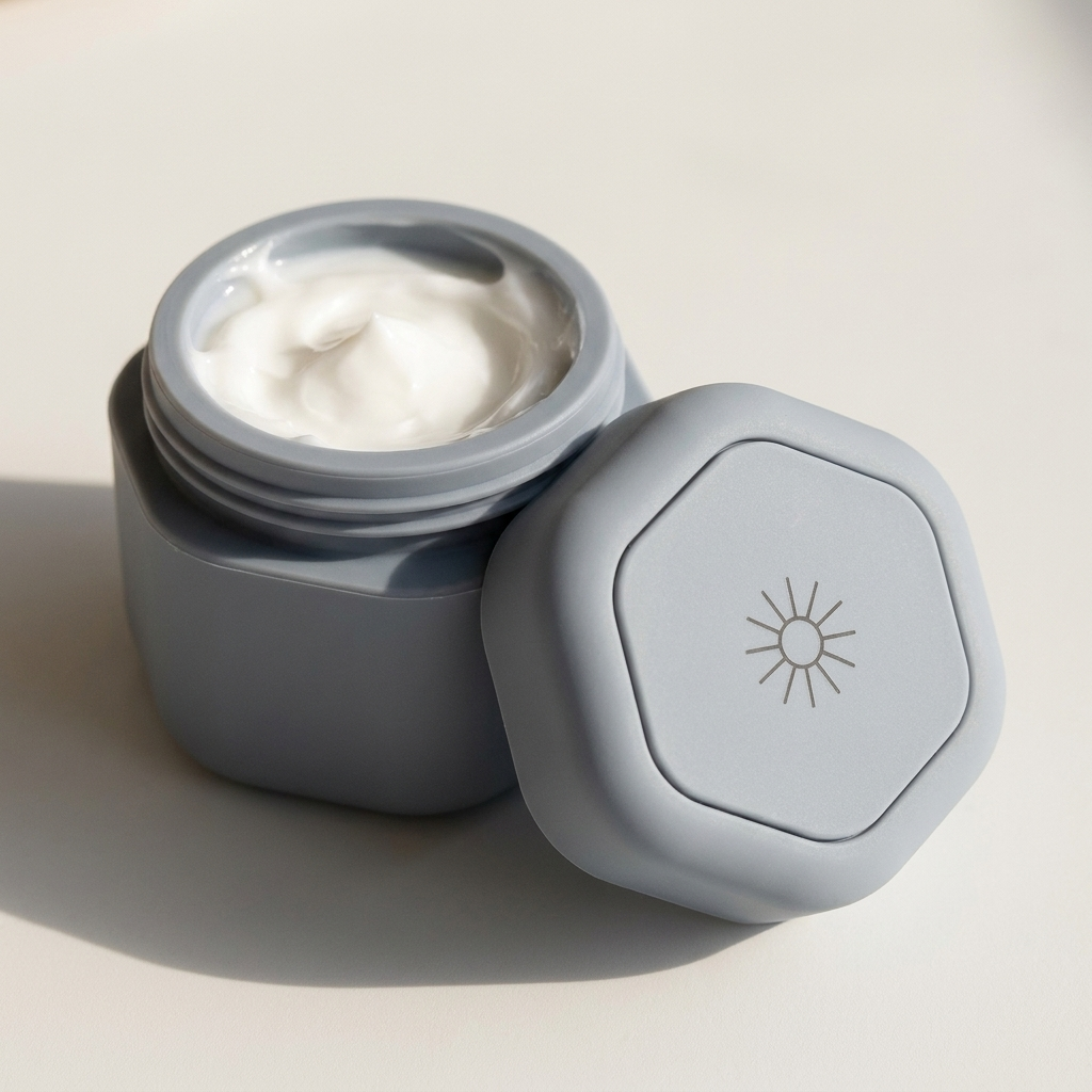 SnapPods grey capsule open filled with cream close-up