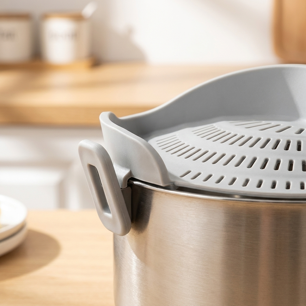 DrainMate light grey strainer detail texture