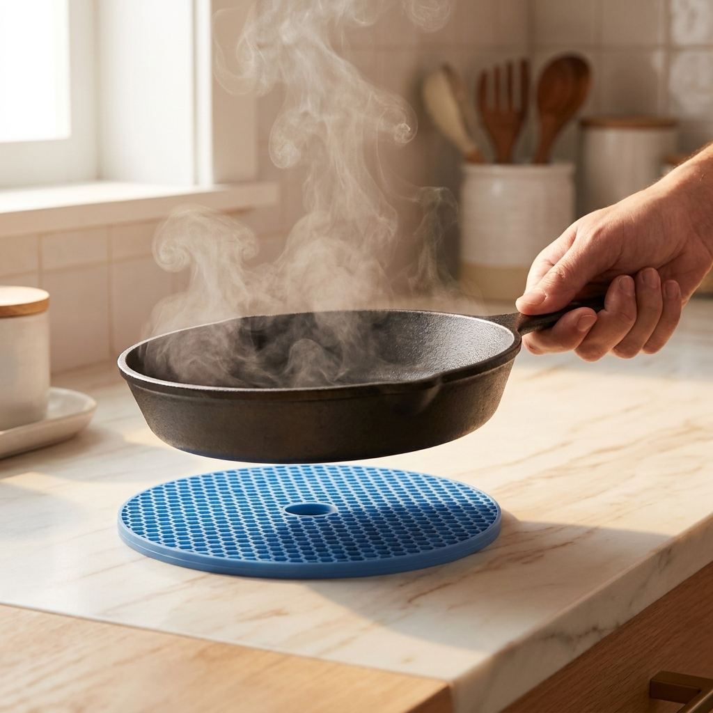 Coolzy hero - placing hot pan