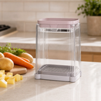 DicePress lid open with diced carrots