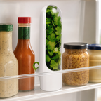 HerbPod on fridge shelf with condiments