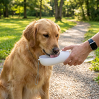 TrekFuel hero - dog drinking on walk