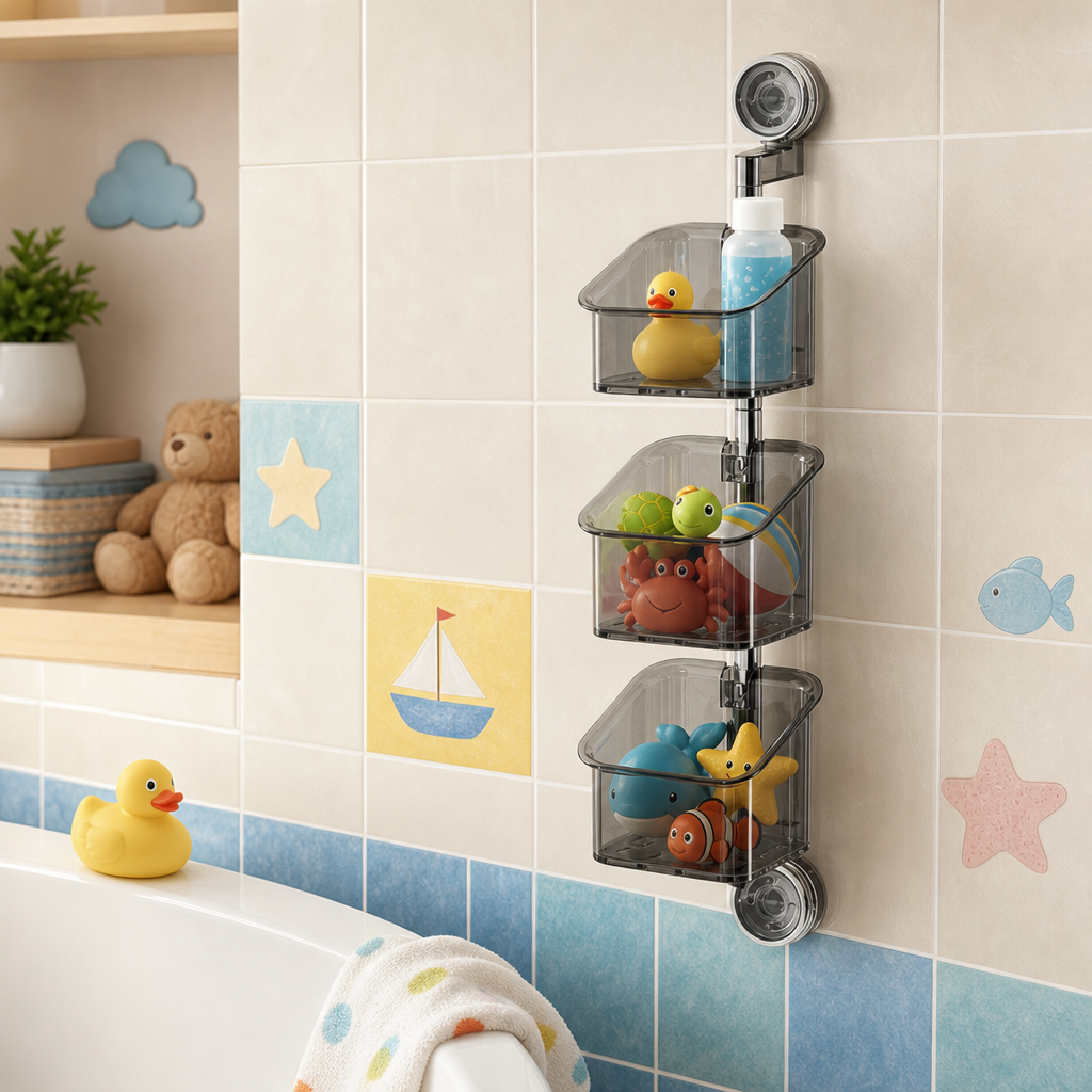 SuctionShelf Kids Bathroom